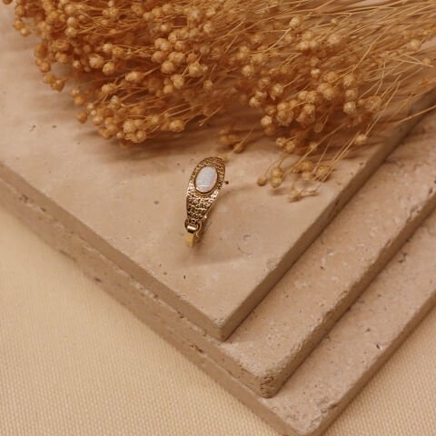 Opal Plaka Minimal Yüzük