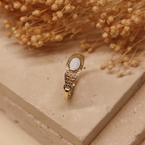 Opal Plaka Minimal Yüzük