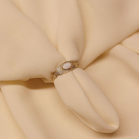 Opal Plaka Minimal Yüzük