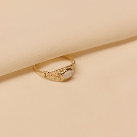 Opal Plaka Minimal Yüzük