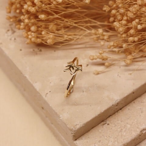 Ok Figürlü Minimal Yüzük