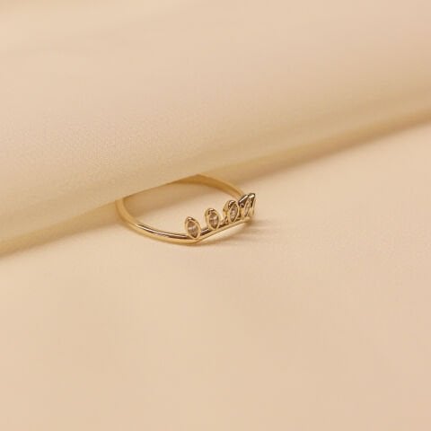 Oval Taş Form Minimal Yüzük