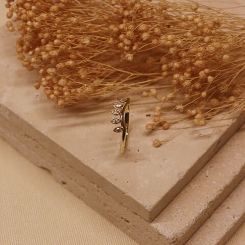 Oval Taş Form Minimal Yüzük