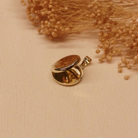 Kapaklı Yuvarlak Modern Kolye Ucu