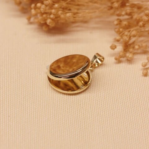 Kapaklı Yuvarlak Modern Kolye Ucu