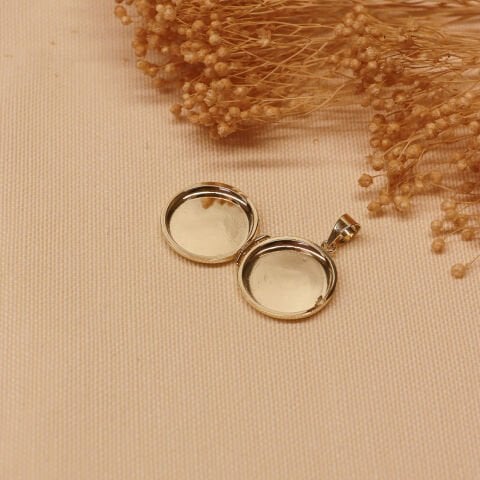 Kapaklı Yuvarlak Modern Kolye Ucu