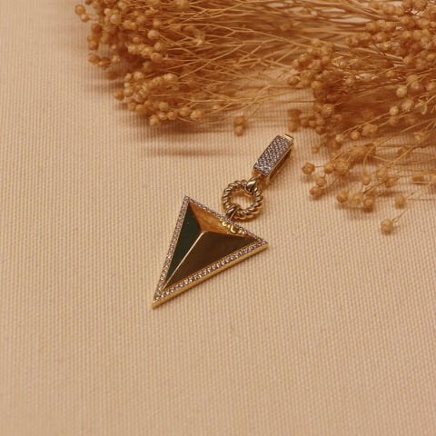 Üçgen Charm Modern Kolye Ucu