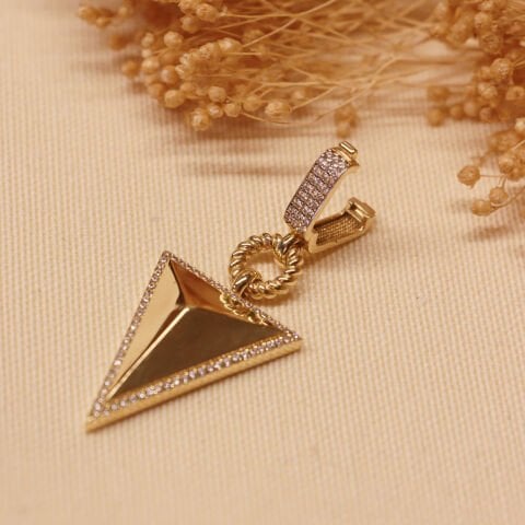 Üçgen Charm Modern Kolye Ucu