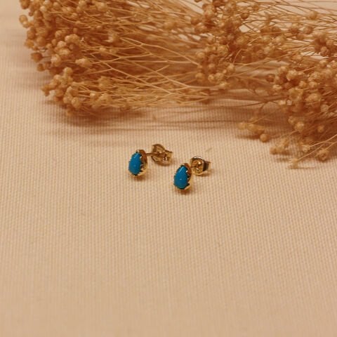 Damla Firuze Vidalı Küpe