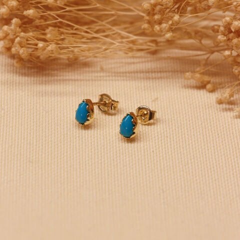 Damla Firuze Vidalı Küpe