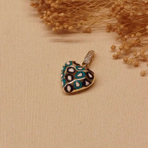 Mineli Kalp Charm Modern  Kolye Ucu