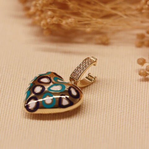 Mineli Kalp Charm Modern  Kolye Ucu