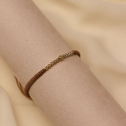 Sıra Dorika Kahverengi İpli Bileklik