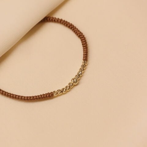 Sıra Dorika Kahverengi İpli Bileklik