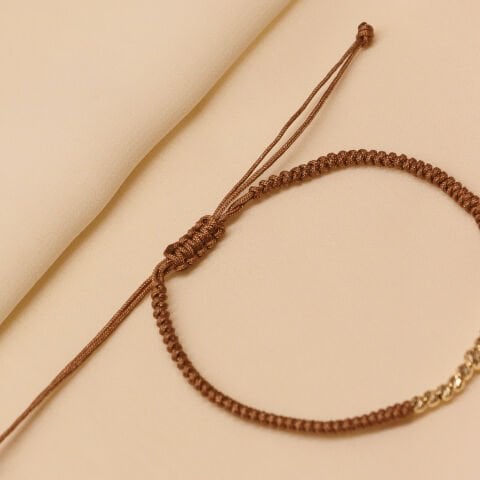 Sıra Dorika Kahverengi İpli Bileklik