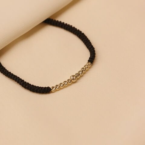 Sıra Dorika Siyah İpli Bileklik