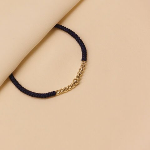 Sıra Dorika Lacivert İpli Bileklik