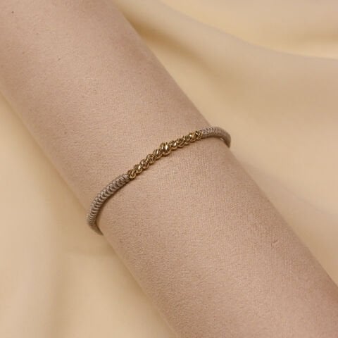 Sıra Dorika Gri İpli Bileklik