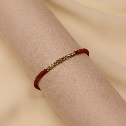 Sıra Dorika Bordo İpli Bileklik