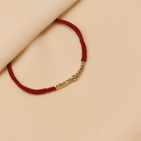 Sıra Dorika Bordo İpli Bileklik