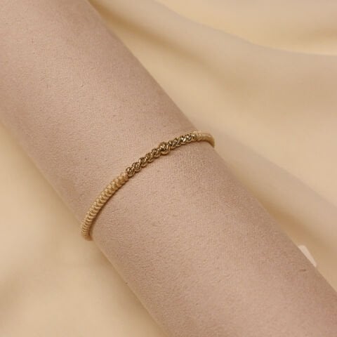 Sıra Dorika Bej İpli Bileklik