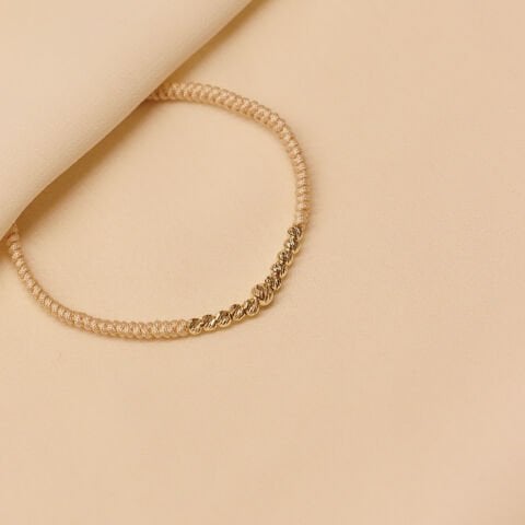 Sıra Dorika Bej İpli Bileklik