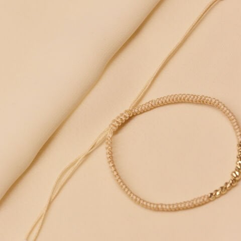 Sıra Dorika Bej İpli Bileklik