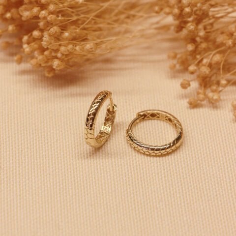 Yılan Derisi Halka Küpe