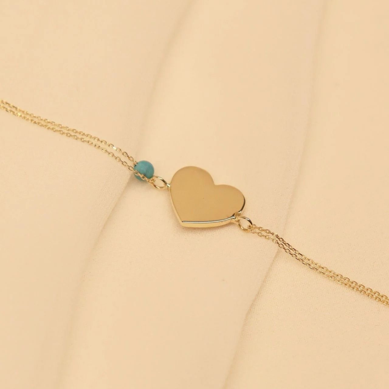 Kalp Firuze Minimal Bileklik