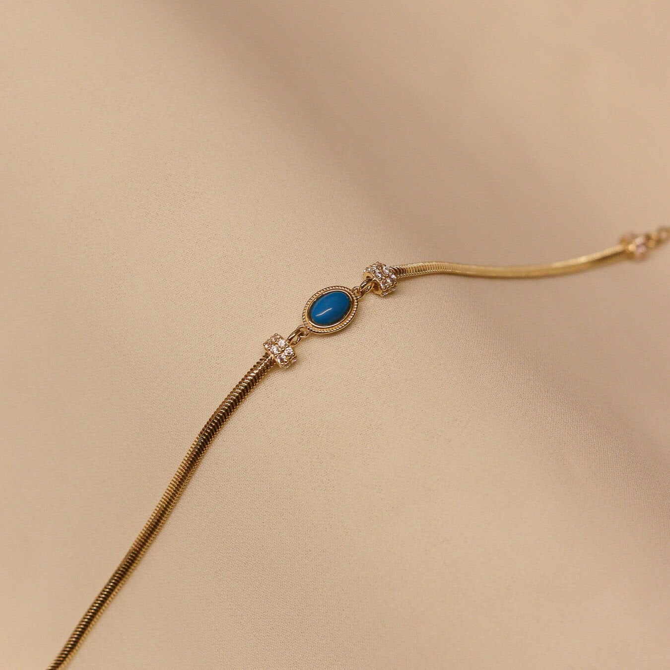 Balık Sırtı Firuze Minimal Bileklik