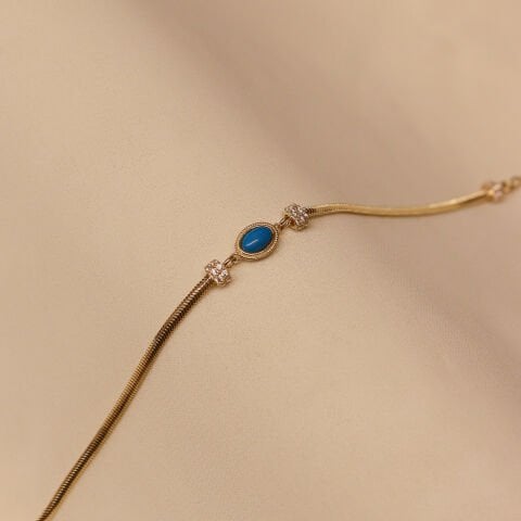 Balık Sırtı Firuze Minimal Bileklik