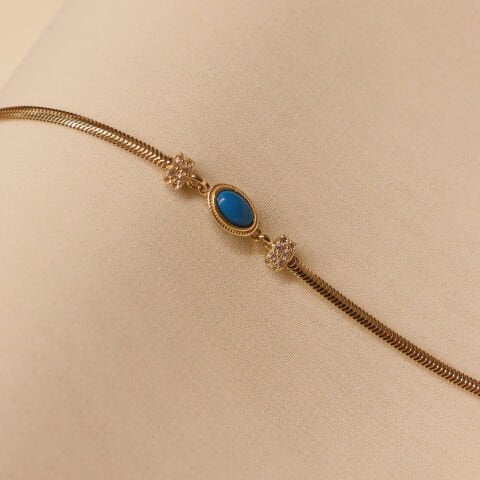 Balık Sırtı Firuze Minimal Bileklik