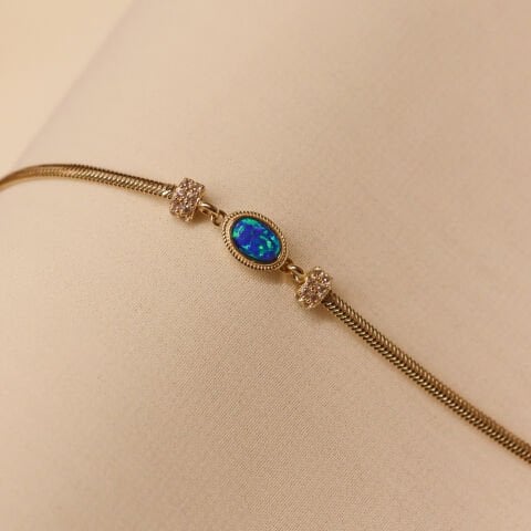 Balık Sırtı Opal Minimal Bileklik