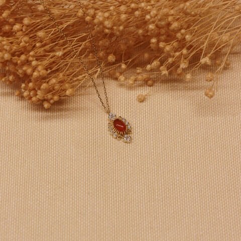 Vintage Akik Minimal Kolye