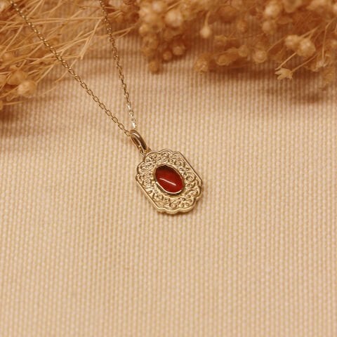 Retro Akik Minimal Kolye