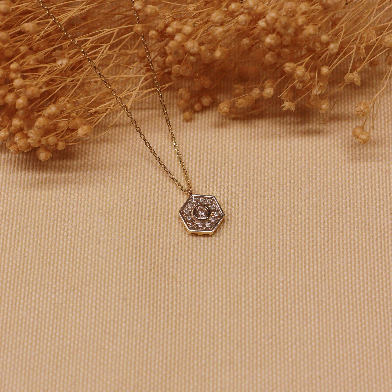 Altıgen Minimal Kolye