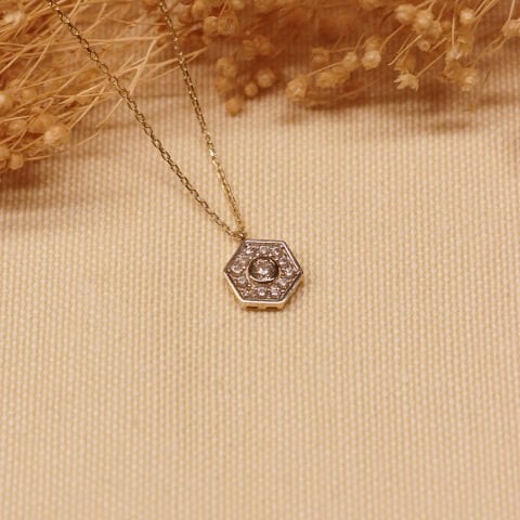 Altıgen Minimal Kolye