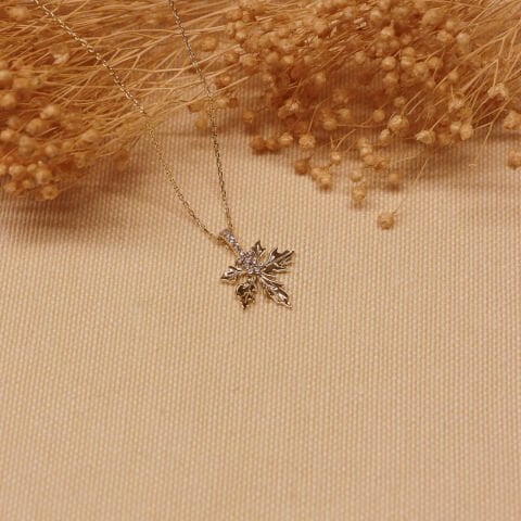 Çınar Yaprağı Minimal Kolye