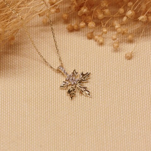 Çınar Yaprağı Minimal Kolye