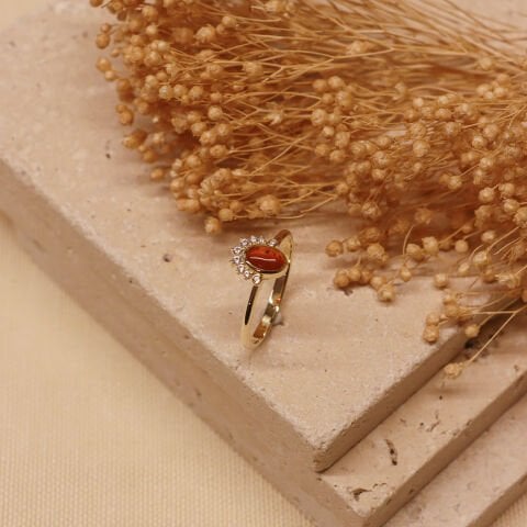 Akik Taşı Minimal Yüzük