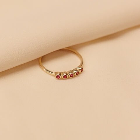 Olia Red Minimal Yüzük