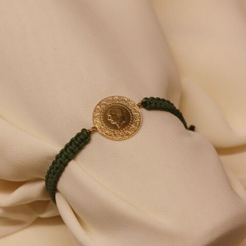 Yeşil ipli Çeyrekli Bileklik