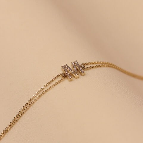 M Harfi Minimal Bileklik