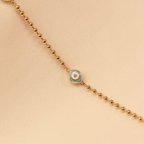 Golf Zincirli Üç Mineli Göz Modern Bileklik