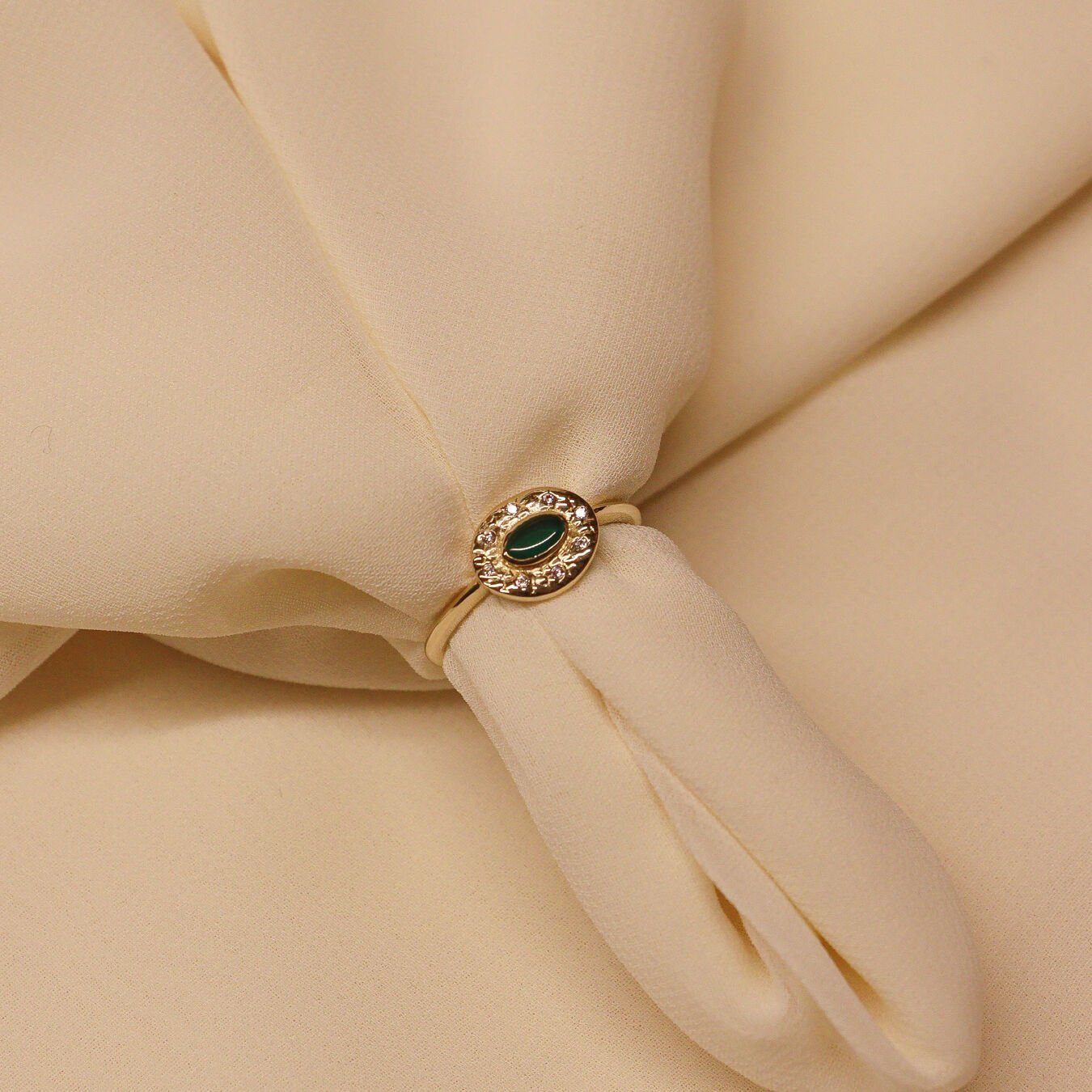 Dövme Plaka Yeşim Minimal Yüzük