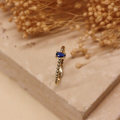 Damla Safir Minimal Yüzük