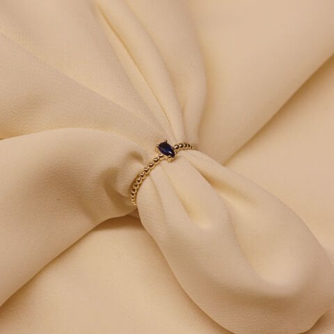 Damla Safir Minimal Yüzük