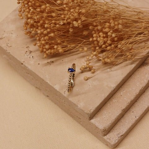 Damla Safir Minimal Yüzük