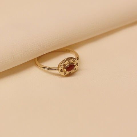 Dövme Plaka Akik Minimal Yüzük