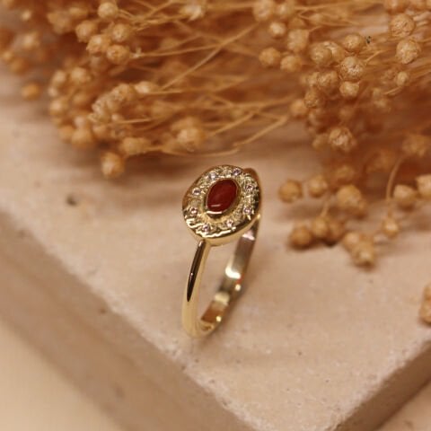 Dövme Plaka Akik Minimal Yüzük